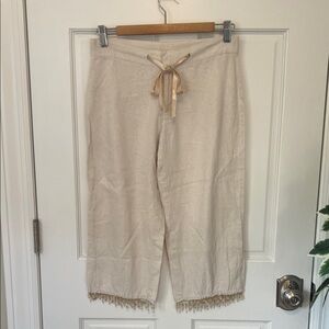 XOXO Cream Women's Bermudas with Fringe